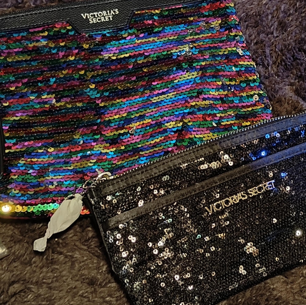 (2) NWOT Victoria's Secret clutches/makeup bags
